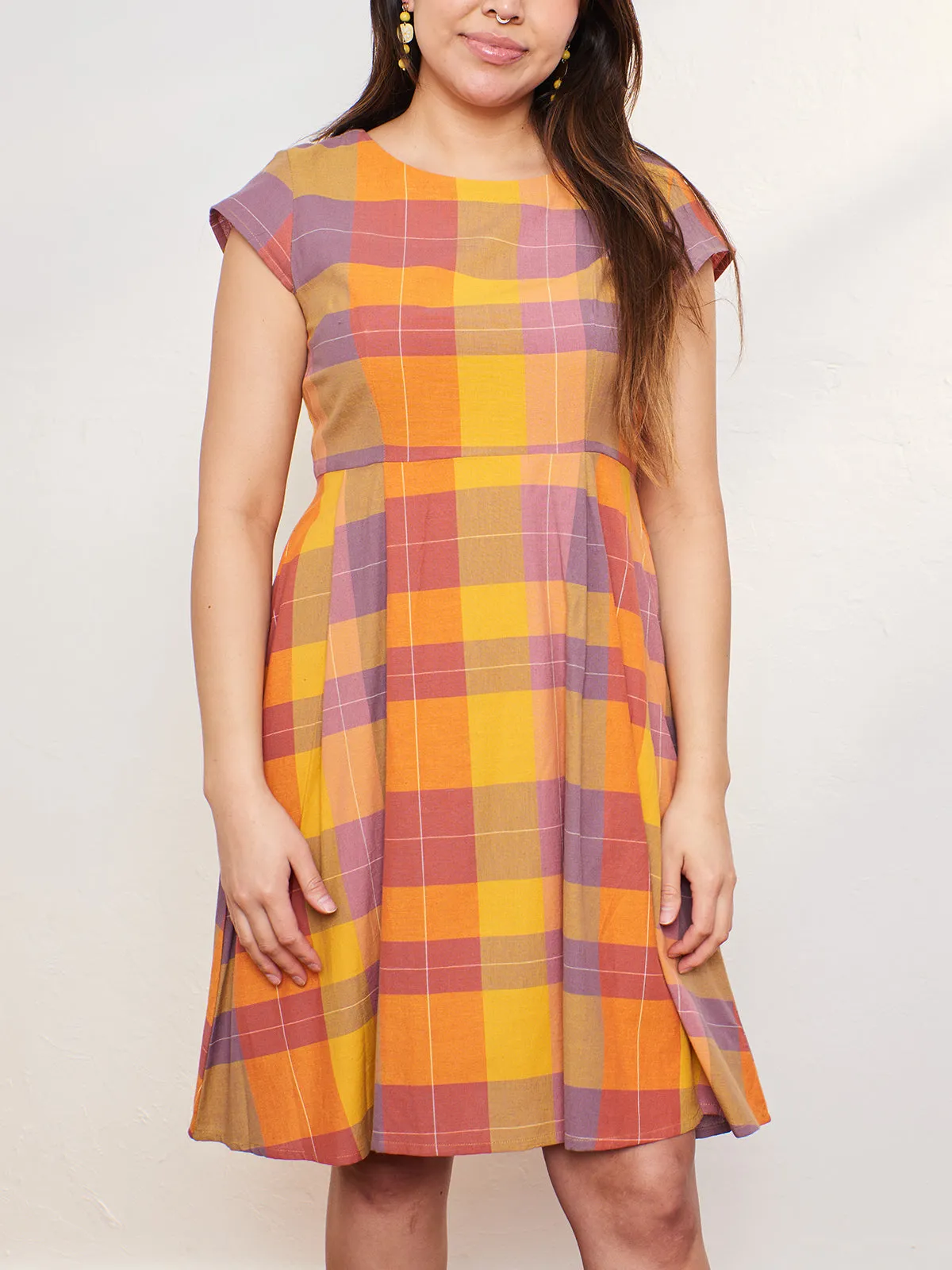 Devonshire Dress - Sunset Plaid DoubleLayeredEdging ReinforcedHems