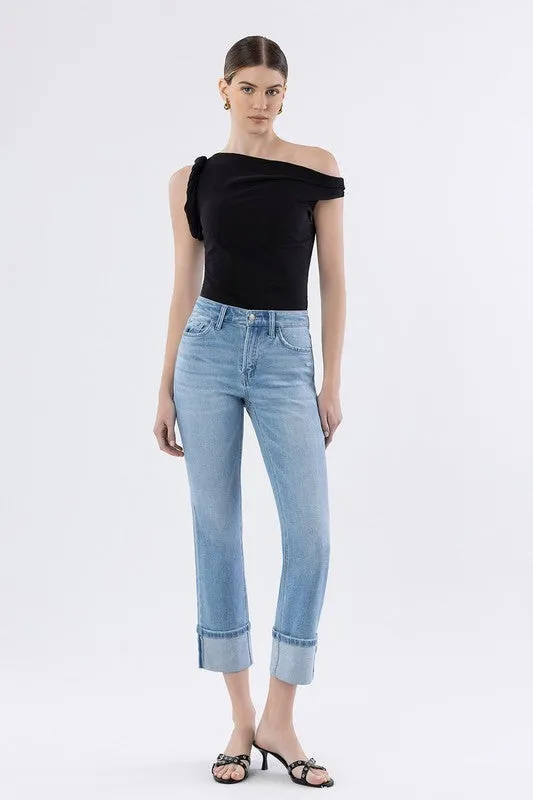 SustainableBlend Semi Formal Flying Monkey Cuffed Slim Straight Jean