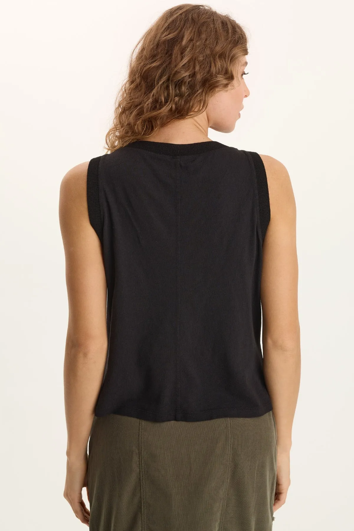 Katrine Soft Twill Embroidered Artisan Tank Warm Base