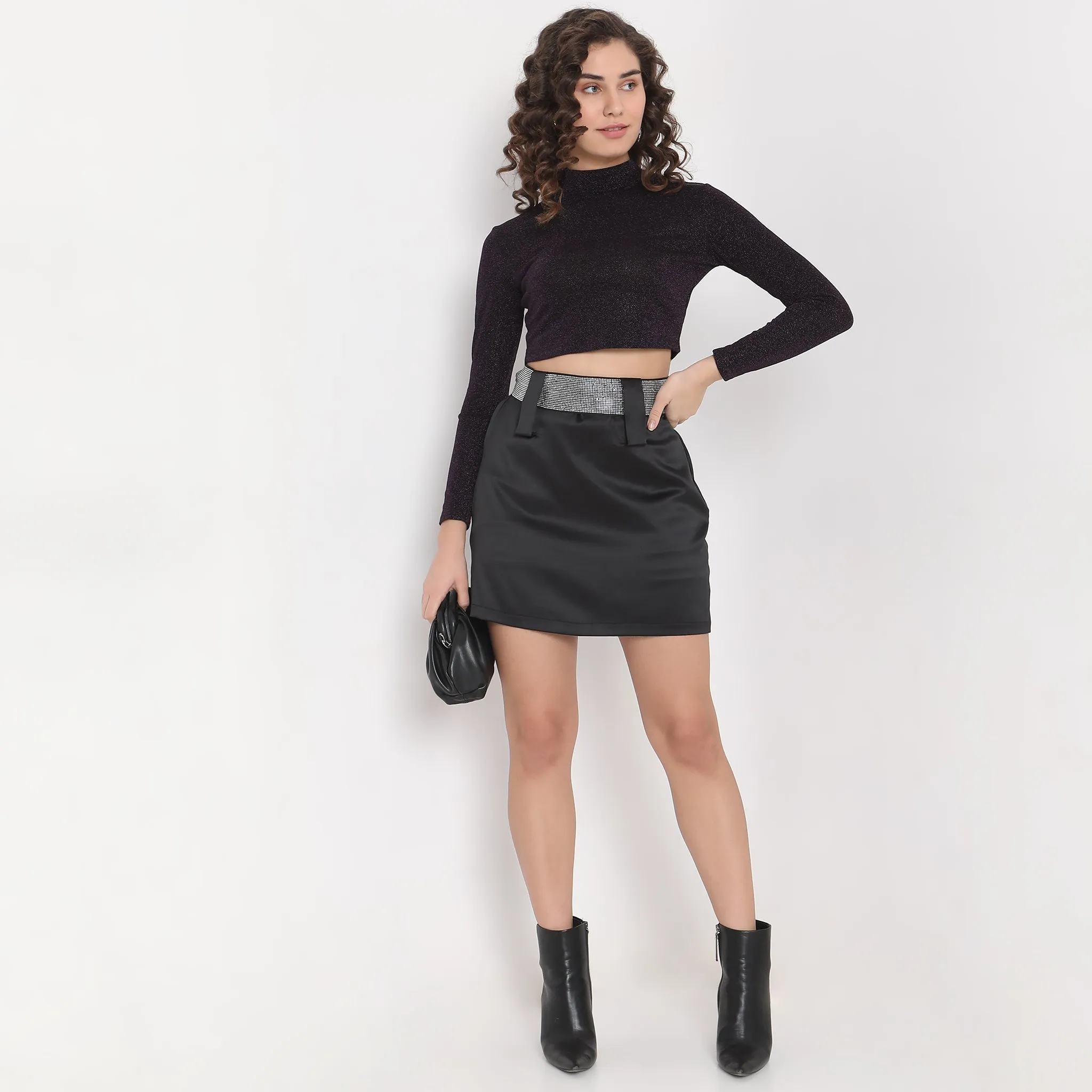 OdorControl Technology Recycled Fit Regular Fit Embellished Mid Rise Skirt