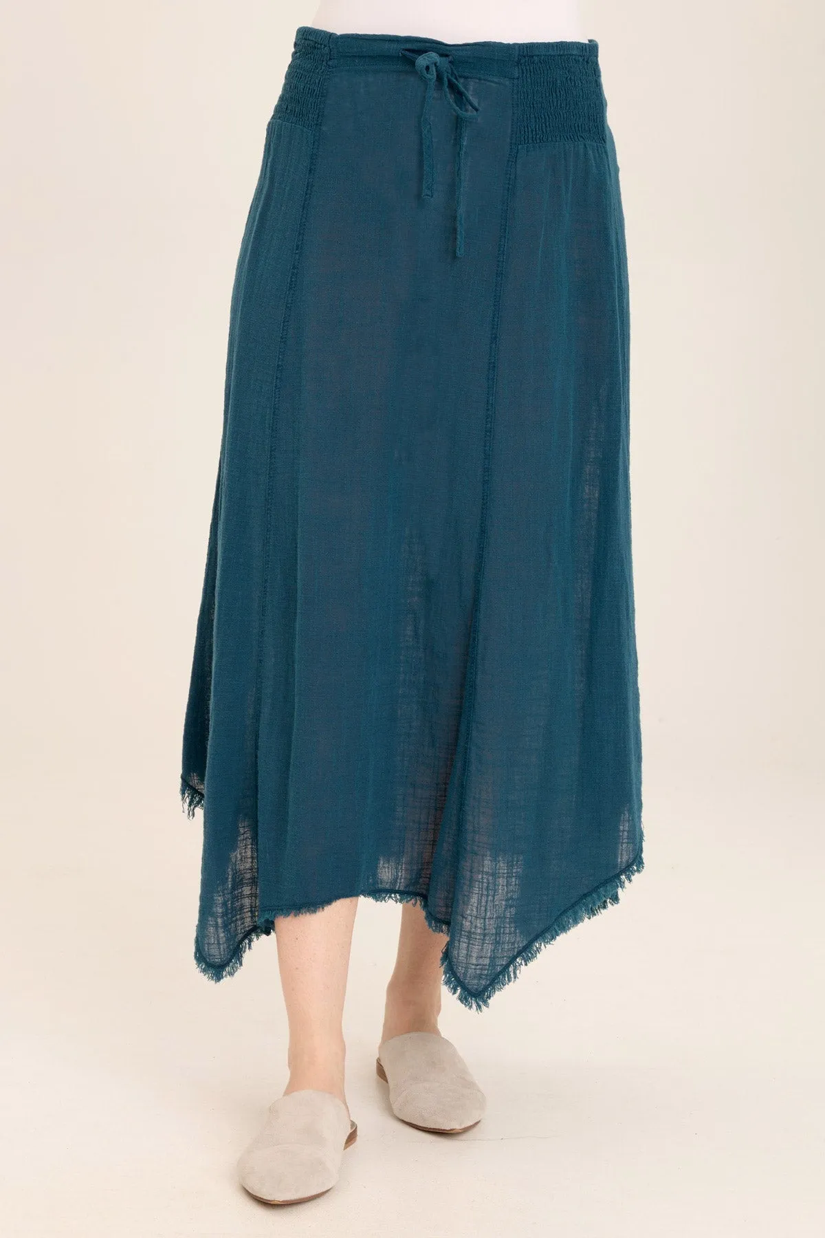 Zuri Gauze Handkerchief Casual Midi Skirt Icon Glow