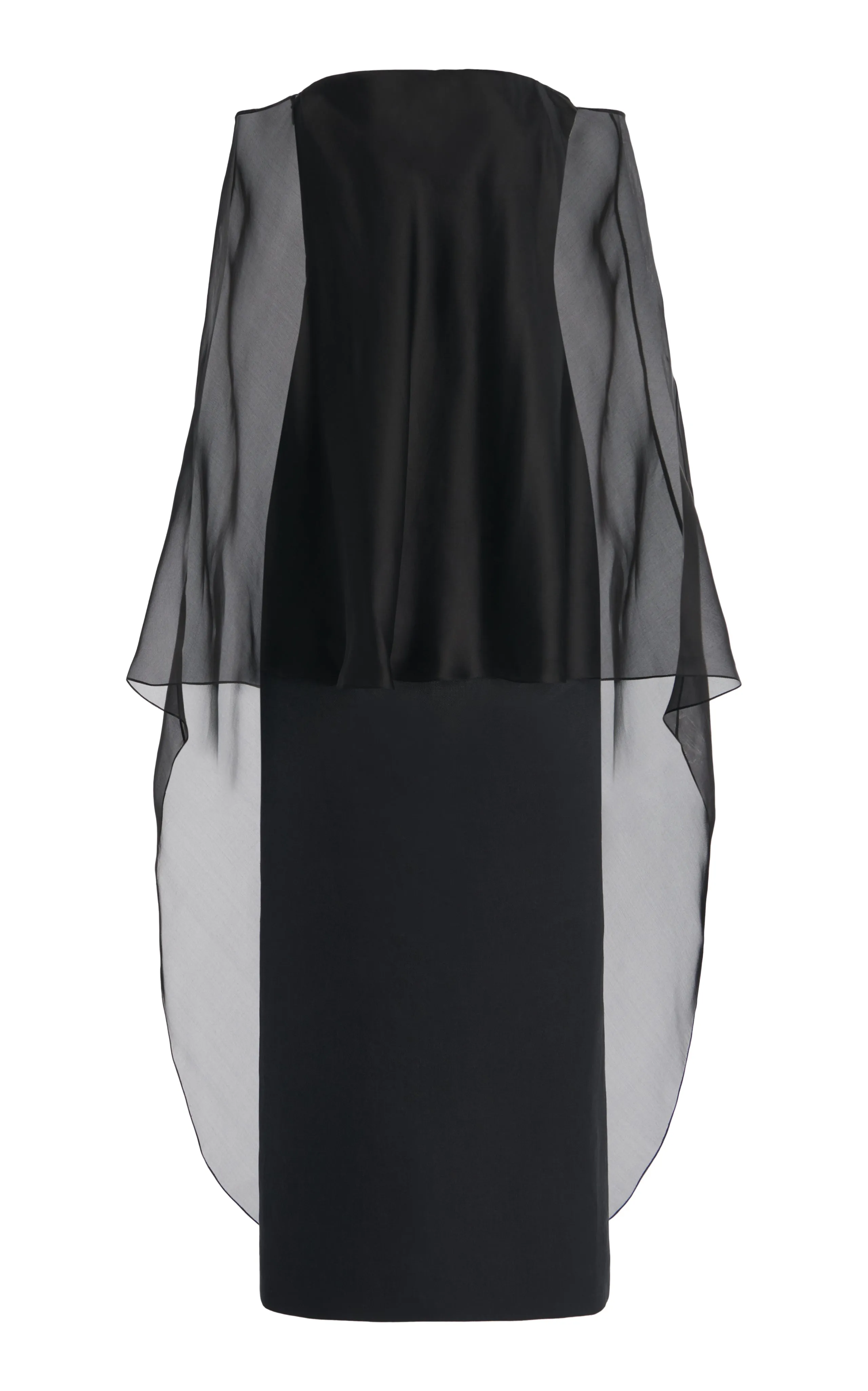 Marisha Maxi Dress in Black Textured Linen with Silk Organza Sheer Cape Suburb Ease