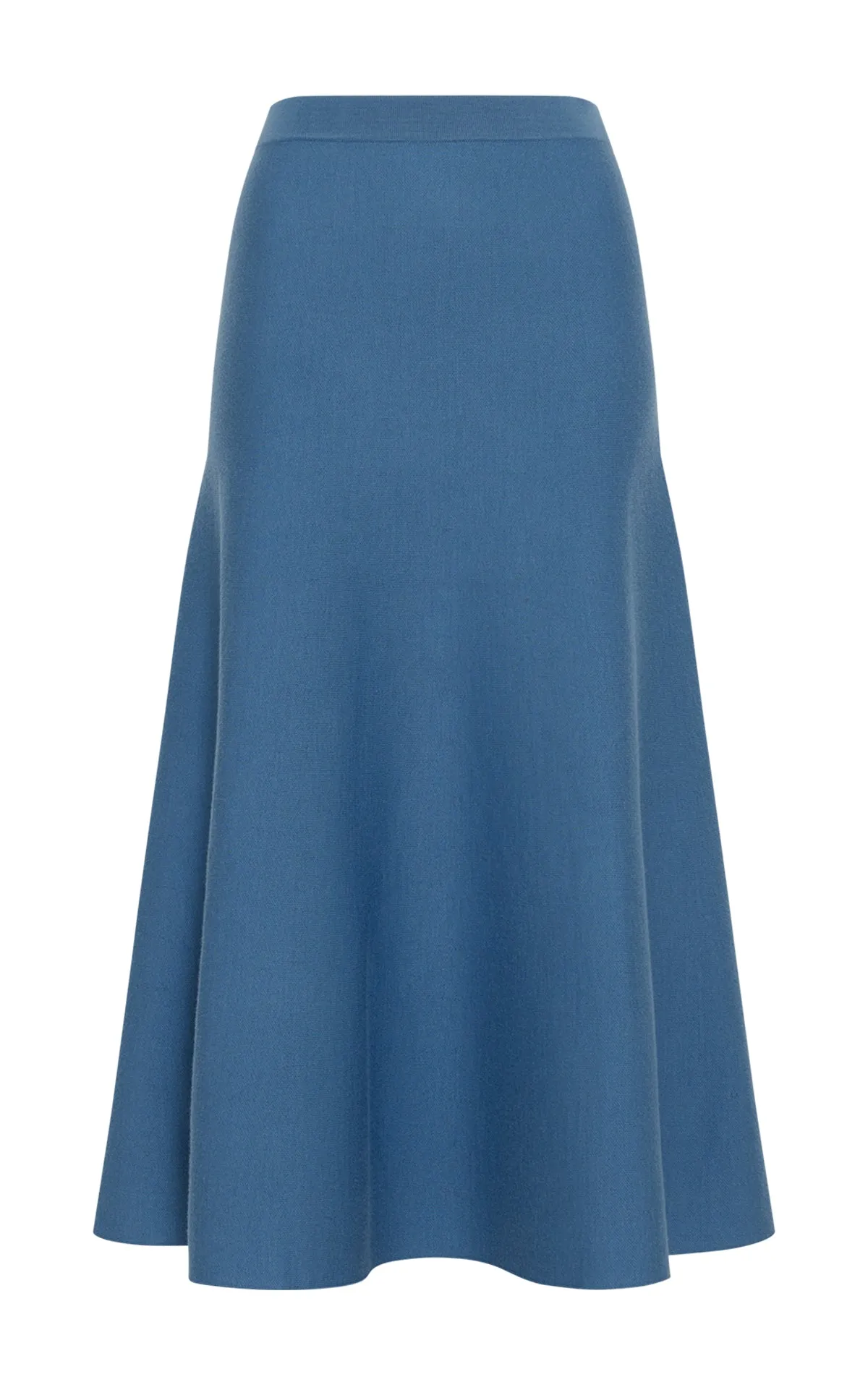 Twist Knot Details Functional Fashion Freddie Knit Midi Skirt in Sky Merino Wool Cashmere