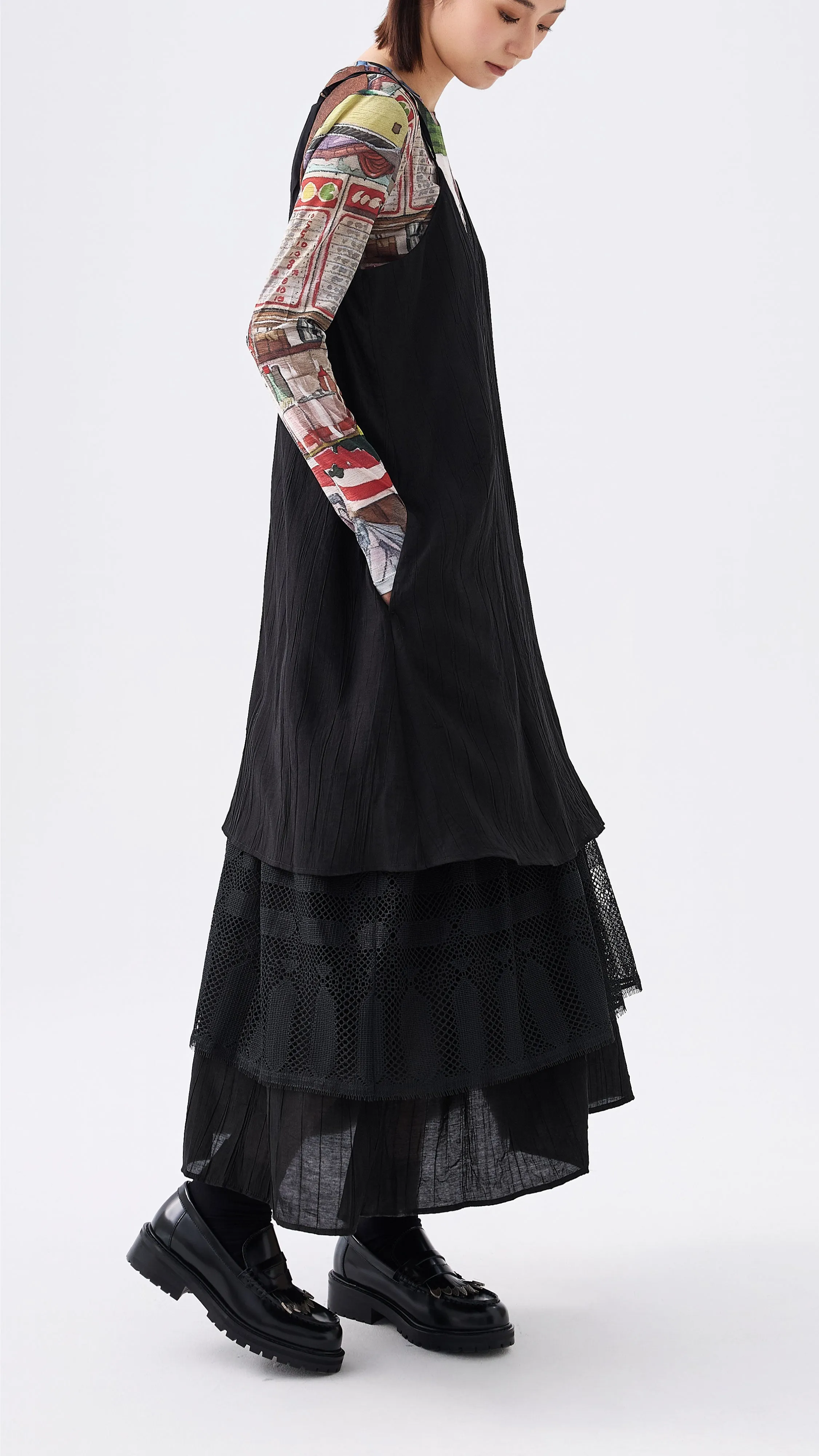 Dress with Lace Detail Light Flow Ocean Air
