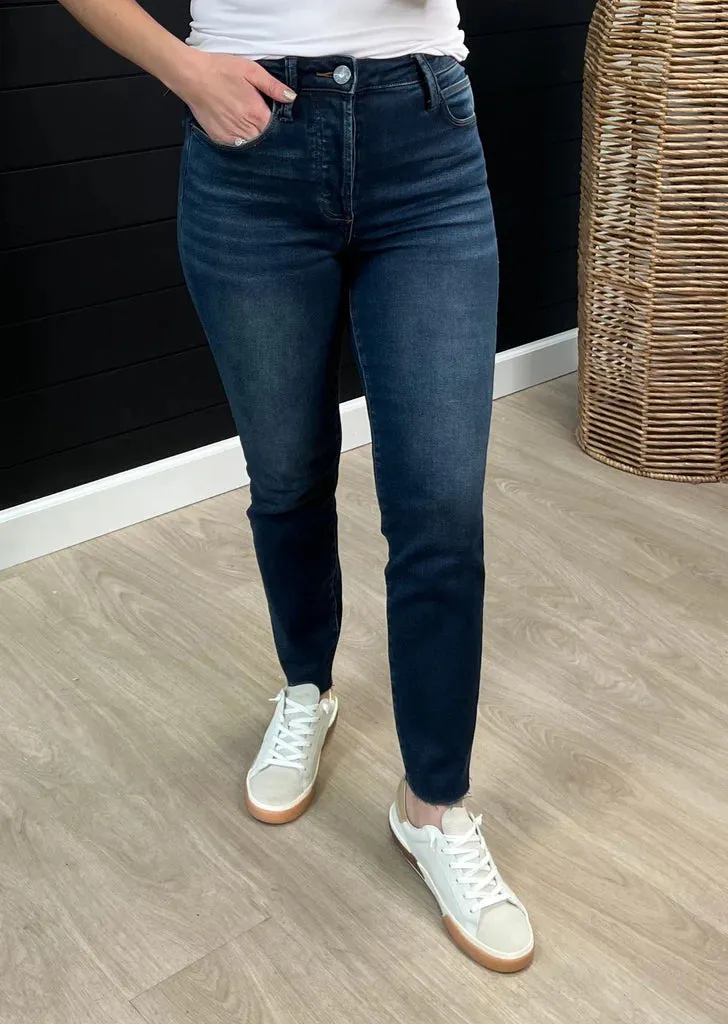 Kut Charlize Dark High Rise Cigarette Leg Jeans FlexibleMaterial Night Out