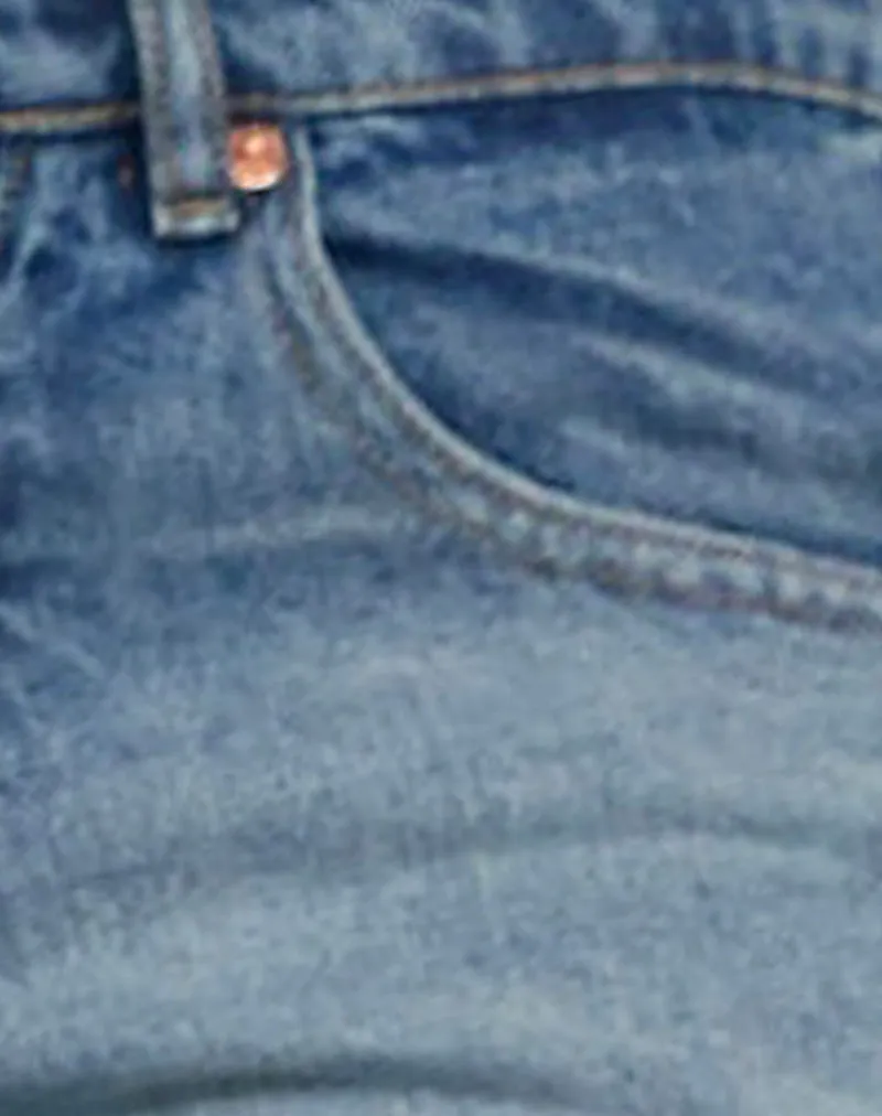 Low Rise Parallel Jeans in Powder Blue Flex Fit