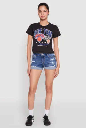 Cozy Comfort Abstract mystery NBA New York Knicks Cropped Tee