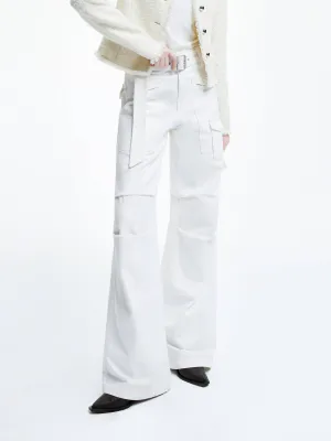 Straight Cargo Jeans with Belt Date Night Loose Vintage Lover