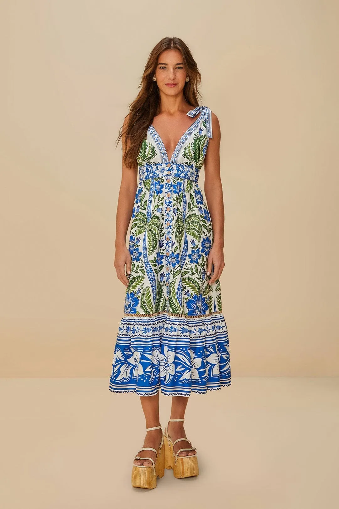 Off-White Tropicance Organic Cotton Midi Dress Sophisticated Design