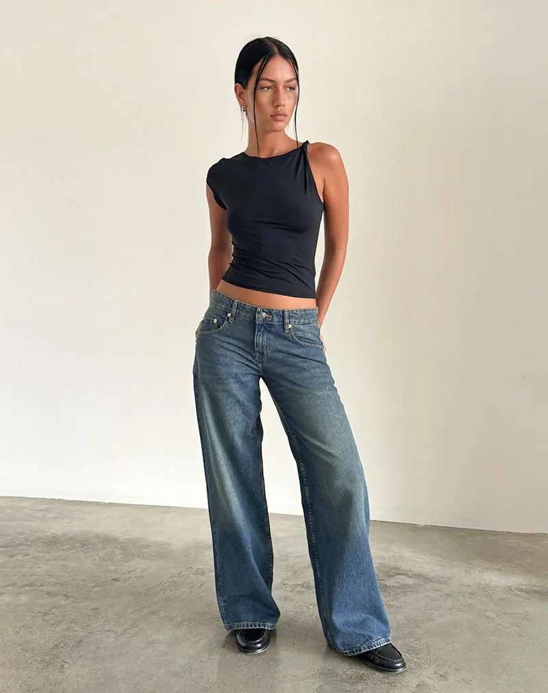 Roomy Extra Wide Low Rise Jeans in Bright Blue Myth Soul Legend Fit