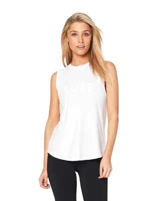 HARKNESS LUXE MUSCLE TEE - WHITE Yarn Dyed Colorfastness