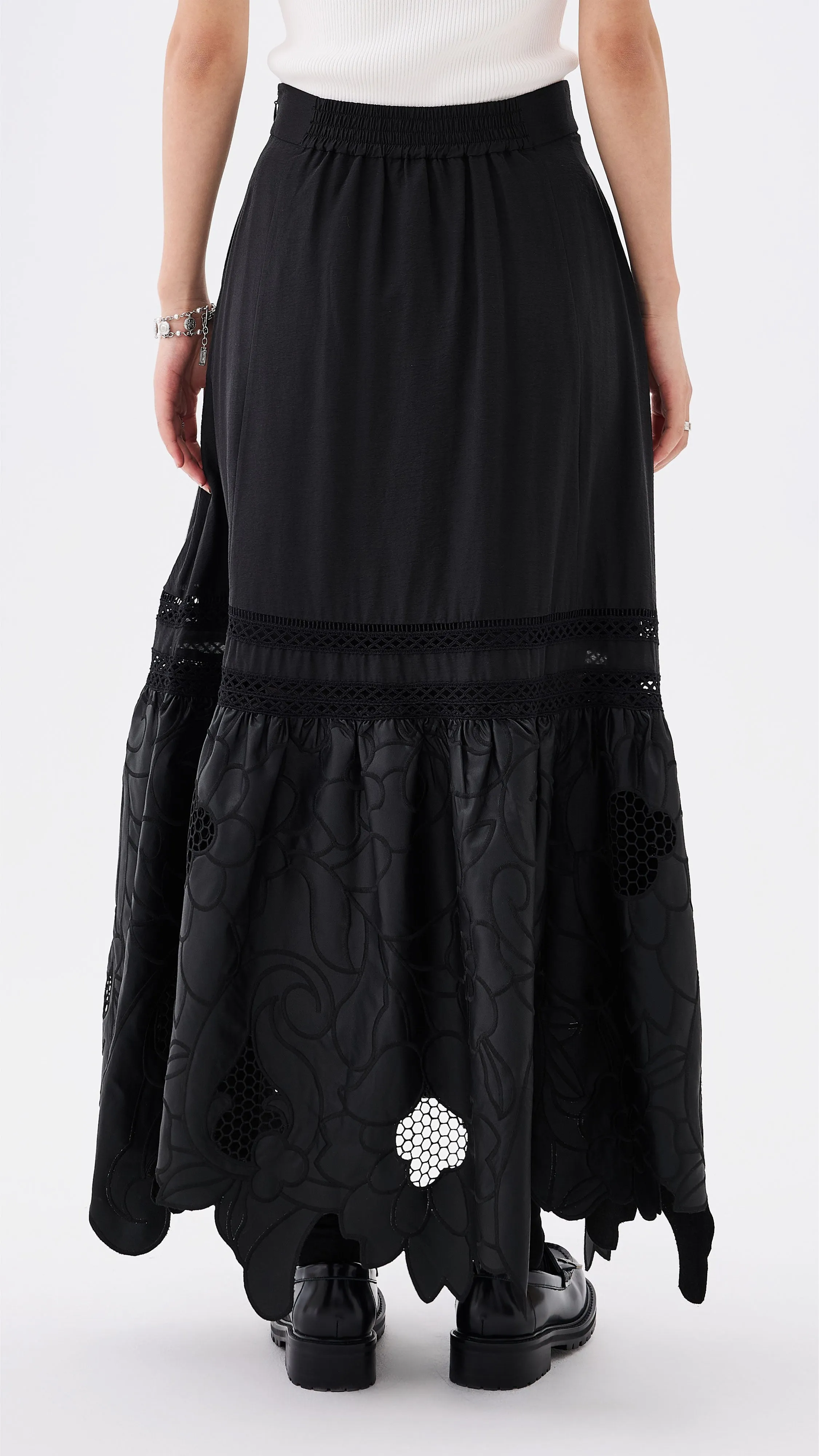 On-The-Go Outfit Faux Leather Patch Skirt