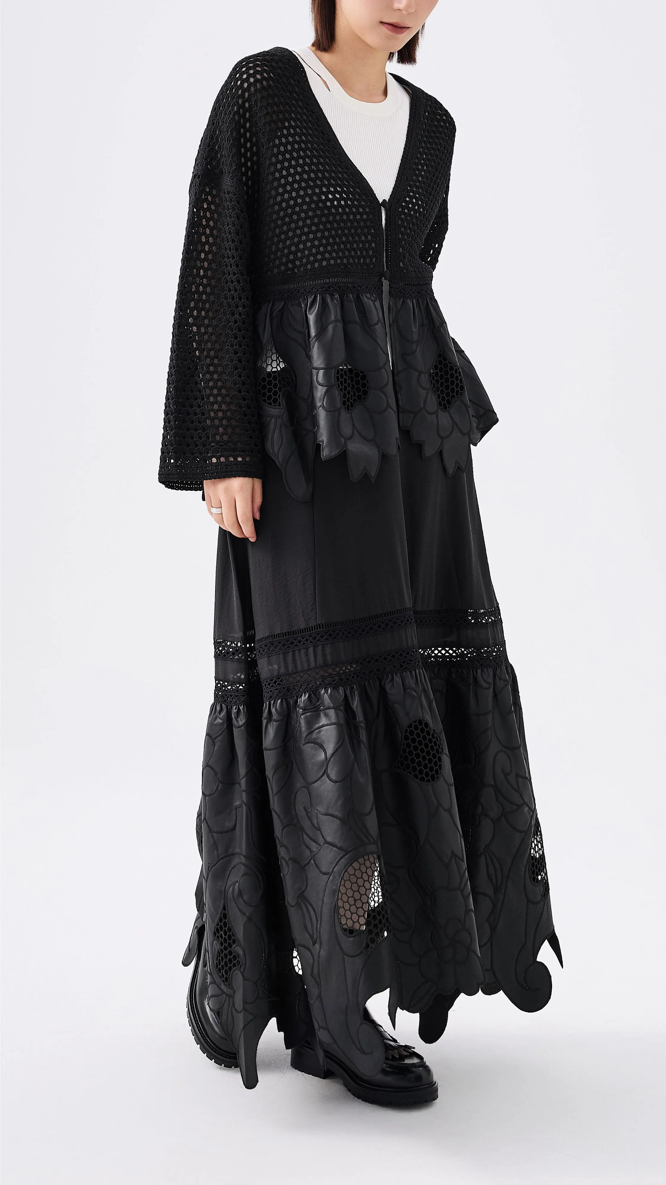 Faux Leather Patch Skirt Timeless Outfit