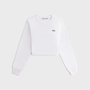 Scoop neck femininity Kith Women Lucy Cropped Long Sleeve II Tee - White