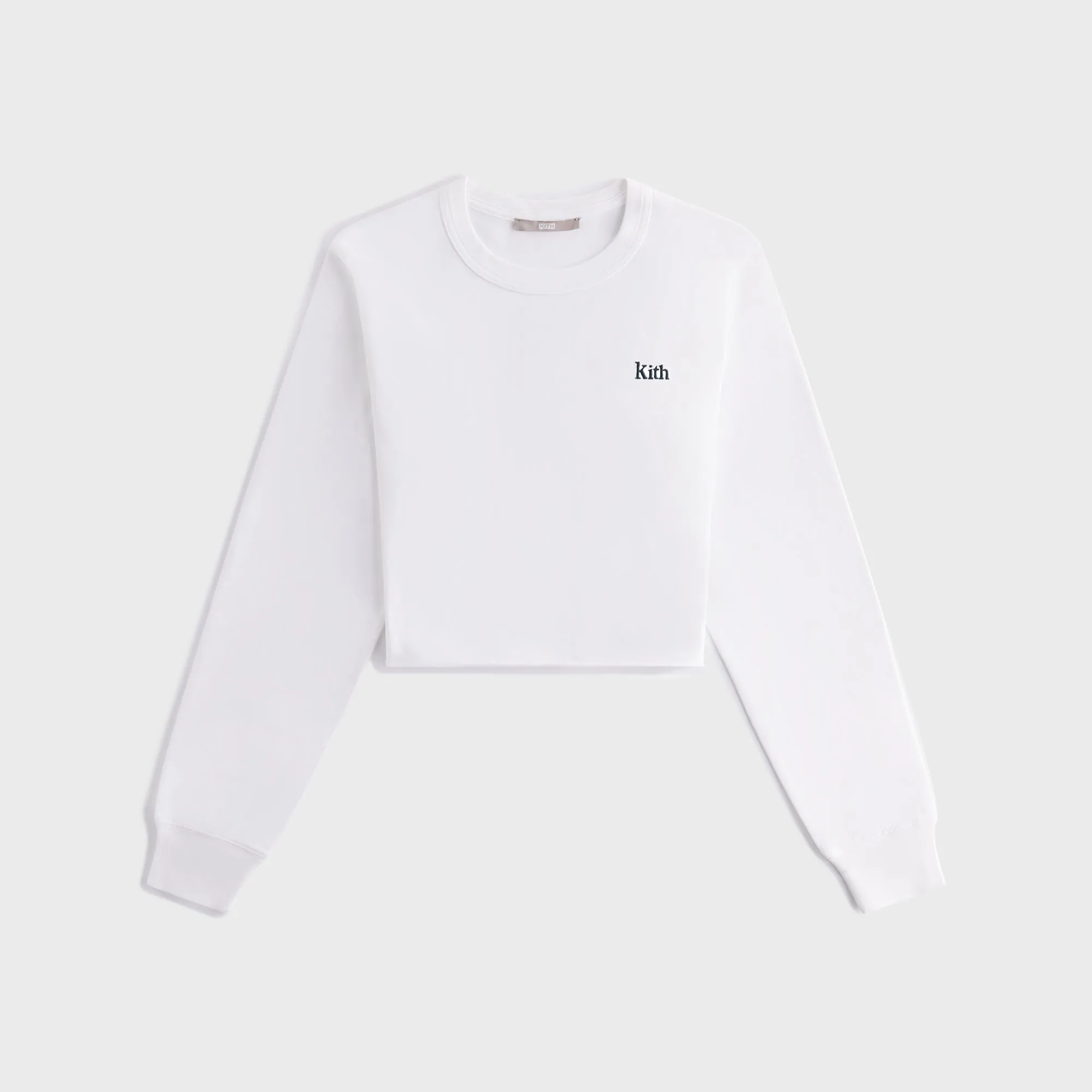 Scoop neck femininity Kith Women Lucy Cropped Long Sleeve II Tee - White