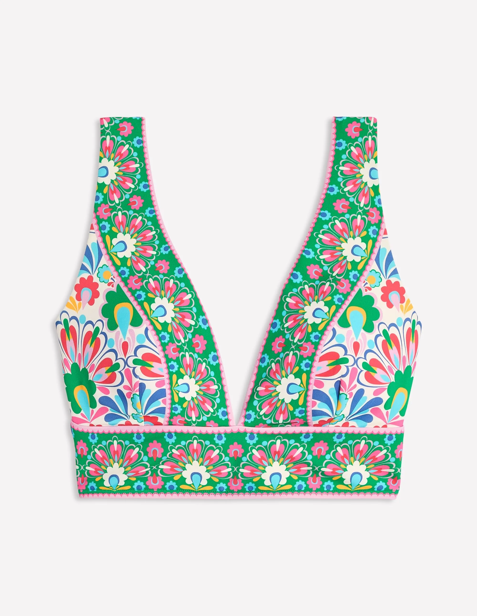 Porto Bikini Top-Multi, Decorative Dandelion Adjustable Ties Design Non Bulky Design