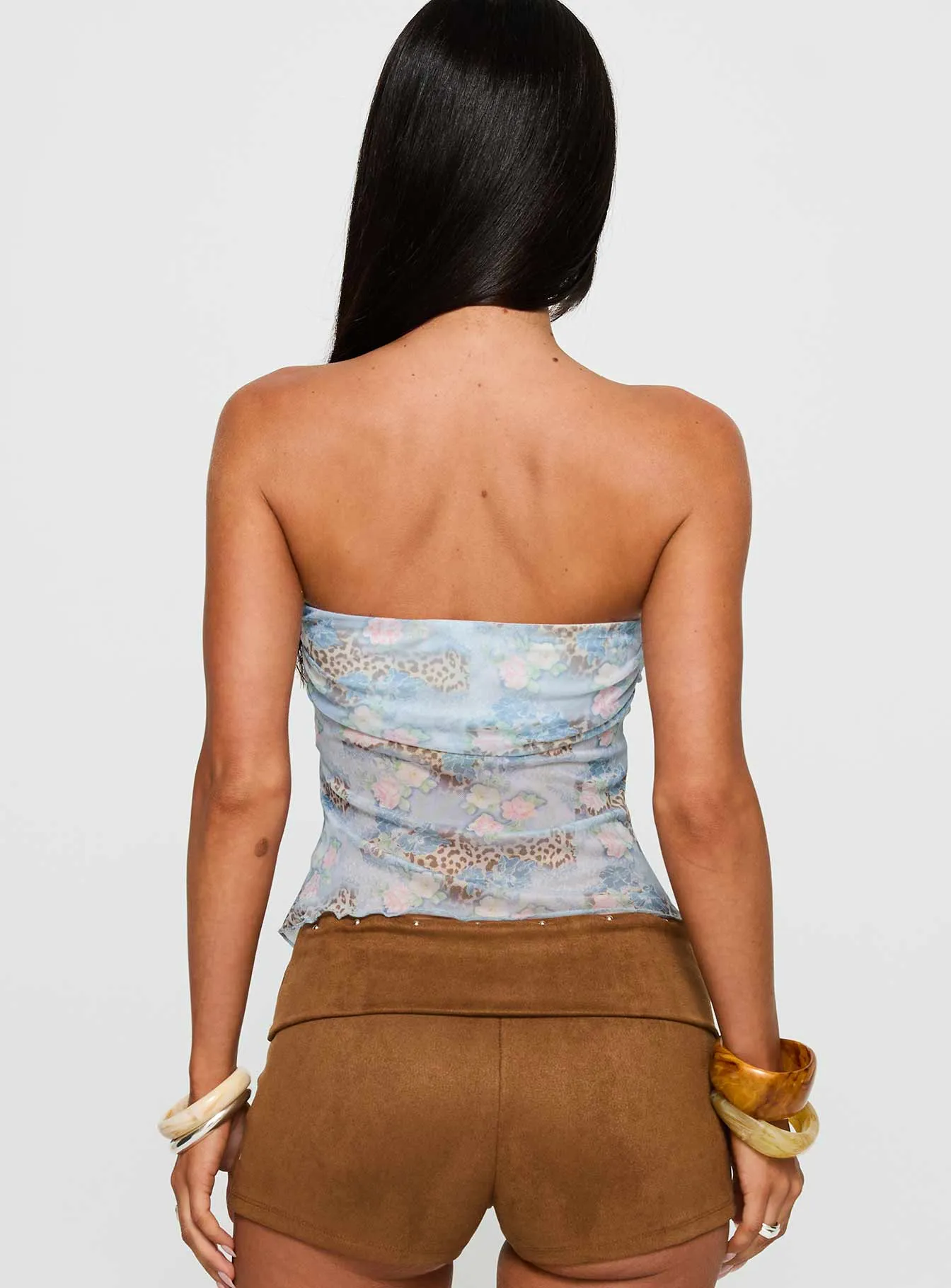 EcoCertified Textile Sublimity Strapless Top Blue Multi