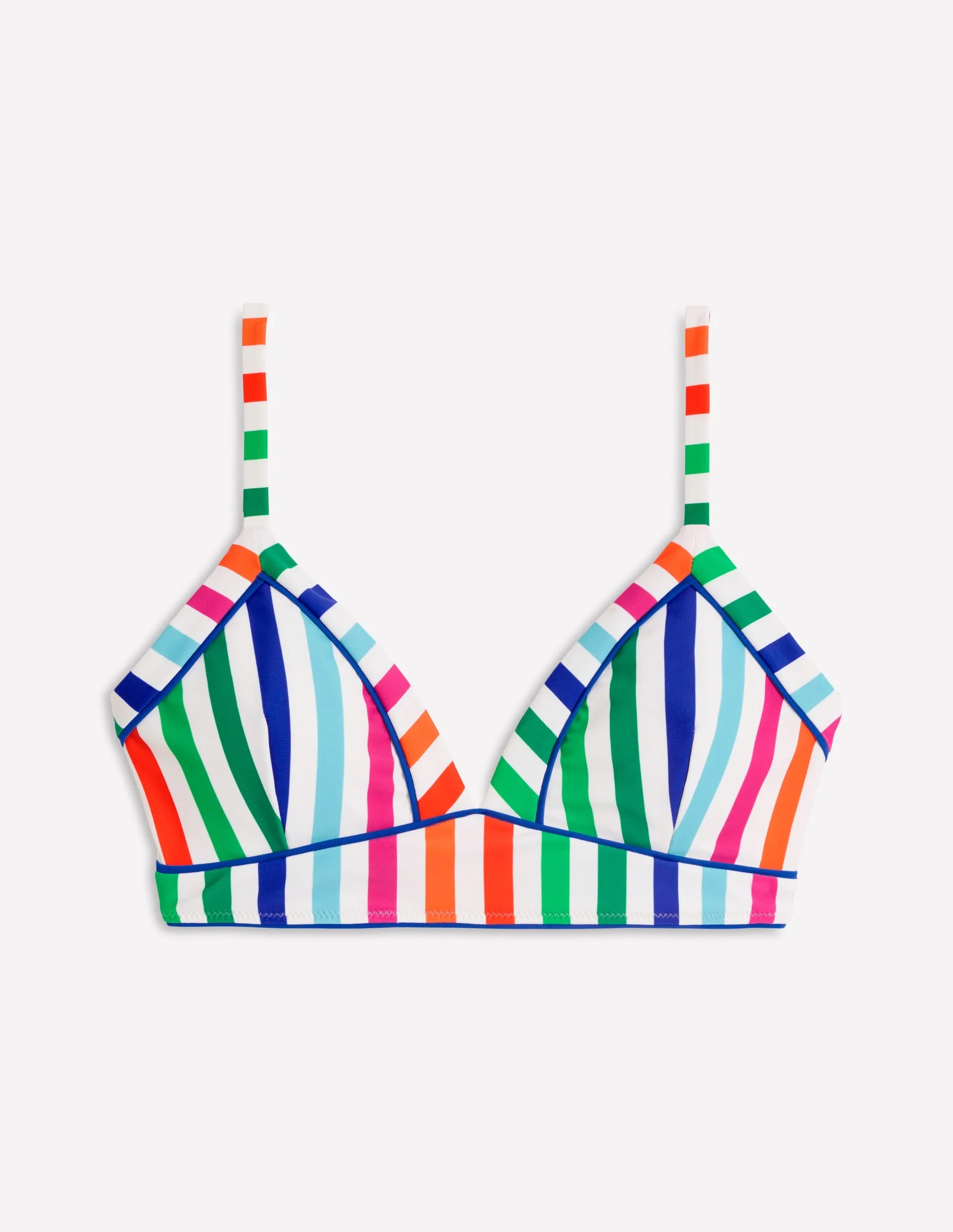 Kasos String V Neck Bikini Top-Multi Stripe Removable Padding