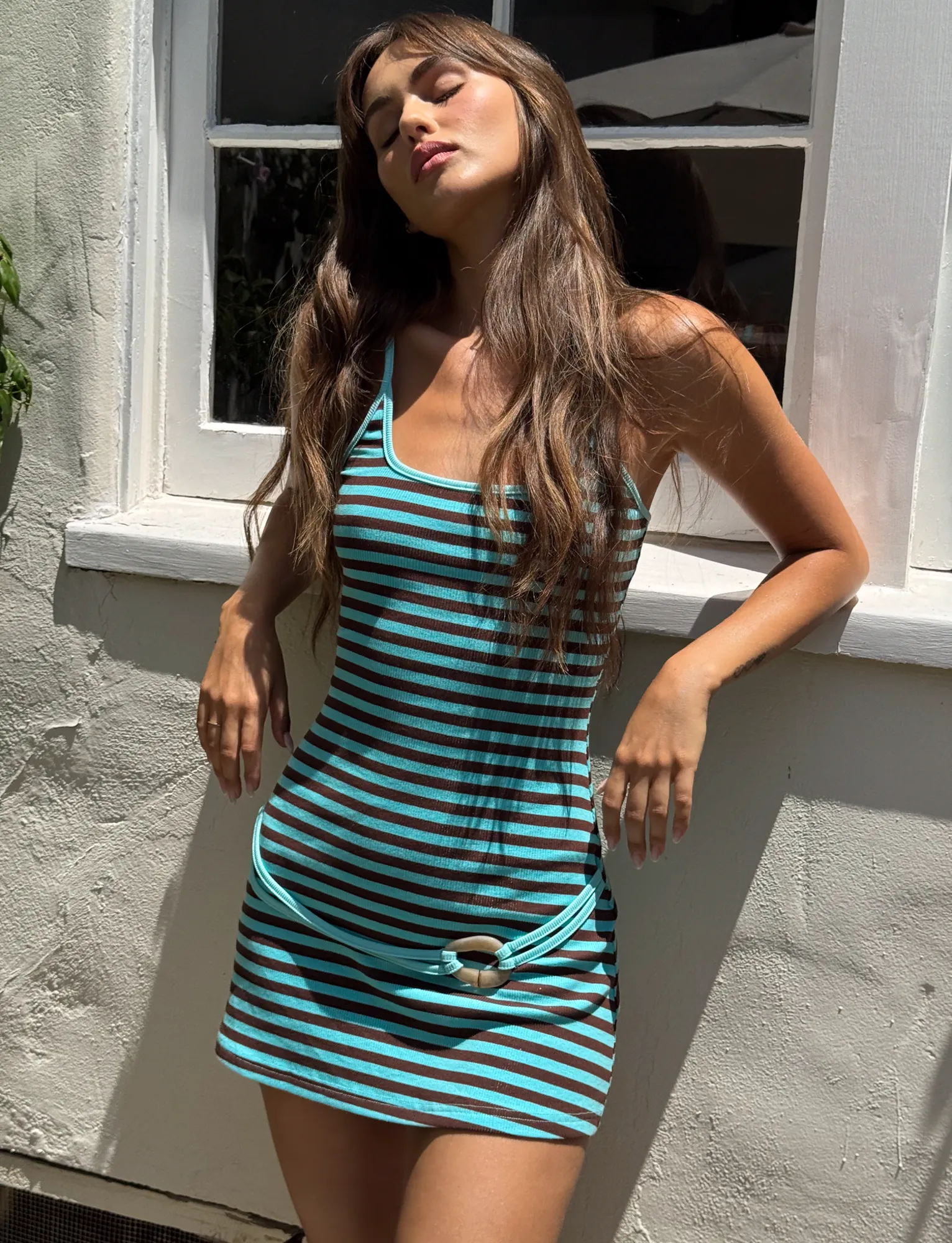 Smart Look CELESTE MINI DRESS - BLUE STRIPE
