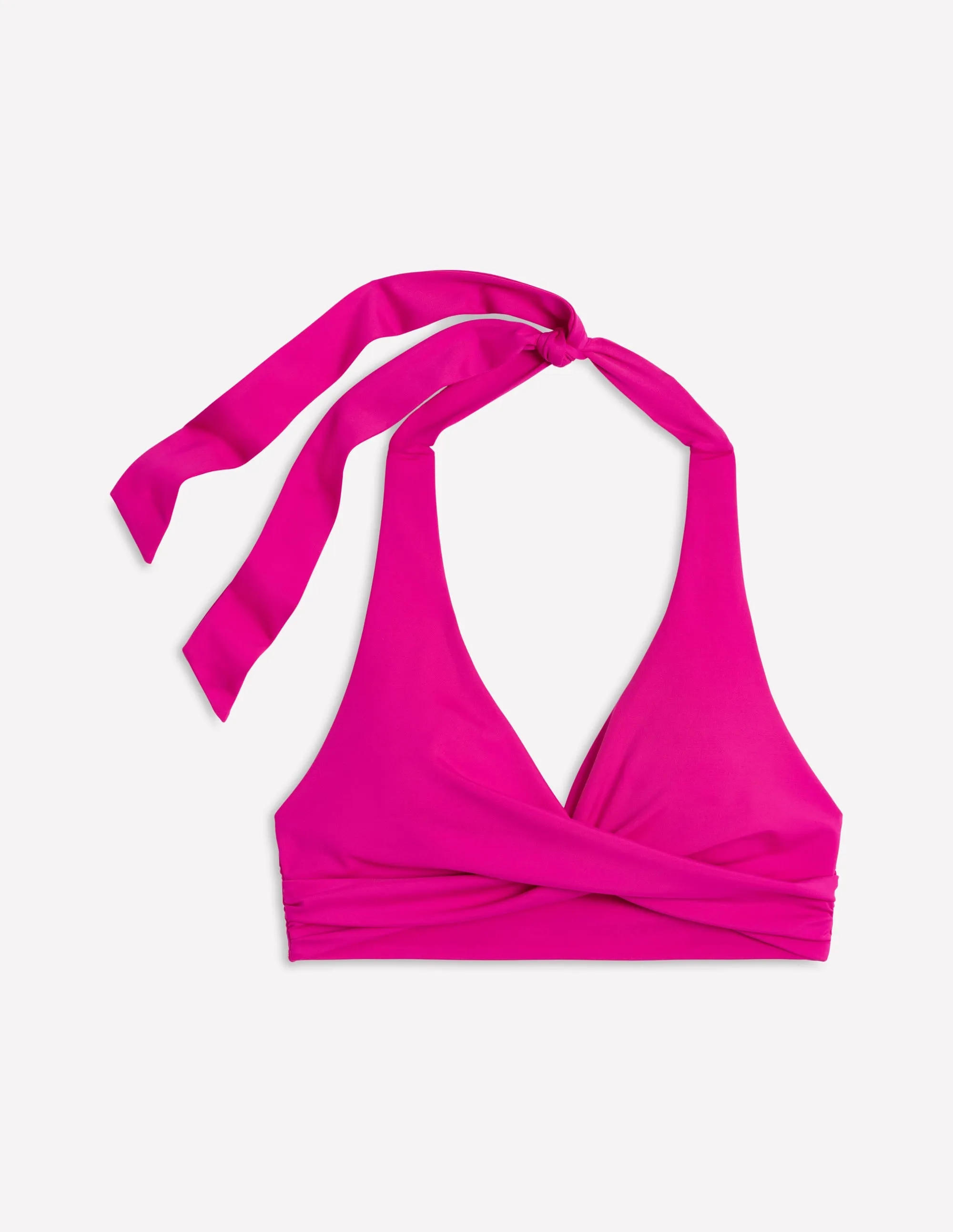 Odor Resistant Treatment Non Chafing Edges Levanzo Halter Bikini Top-Jewel Pink