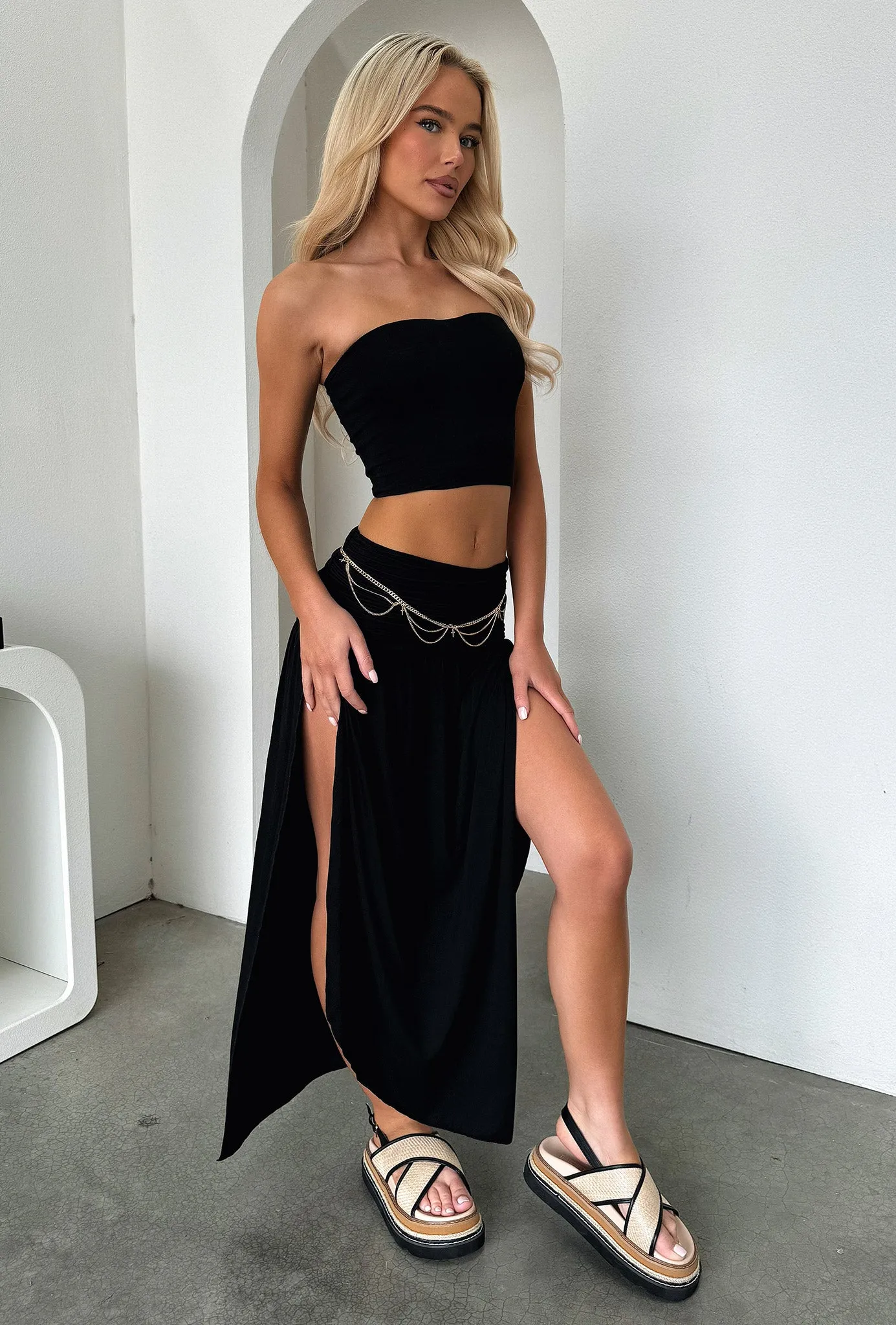 FlexibleKnit Rosalia Strapless Top - Black