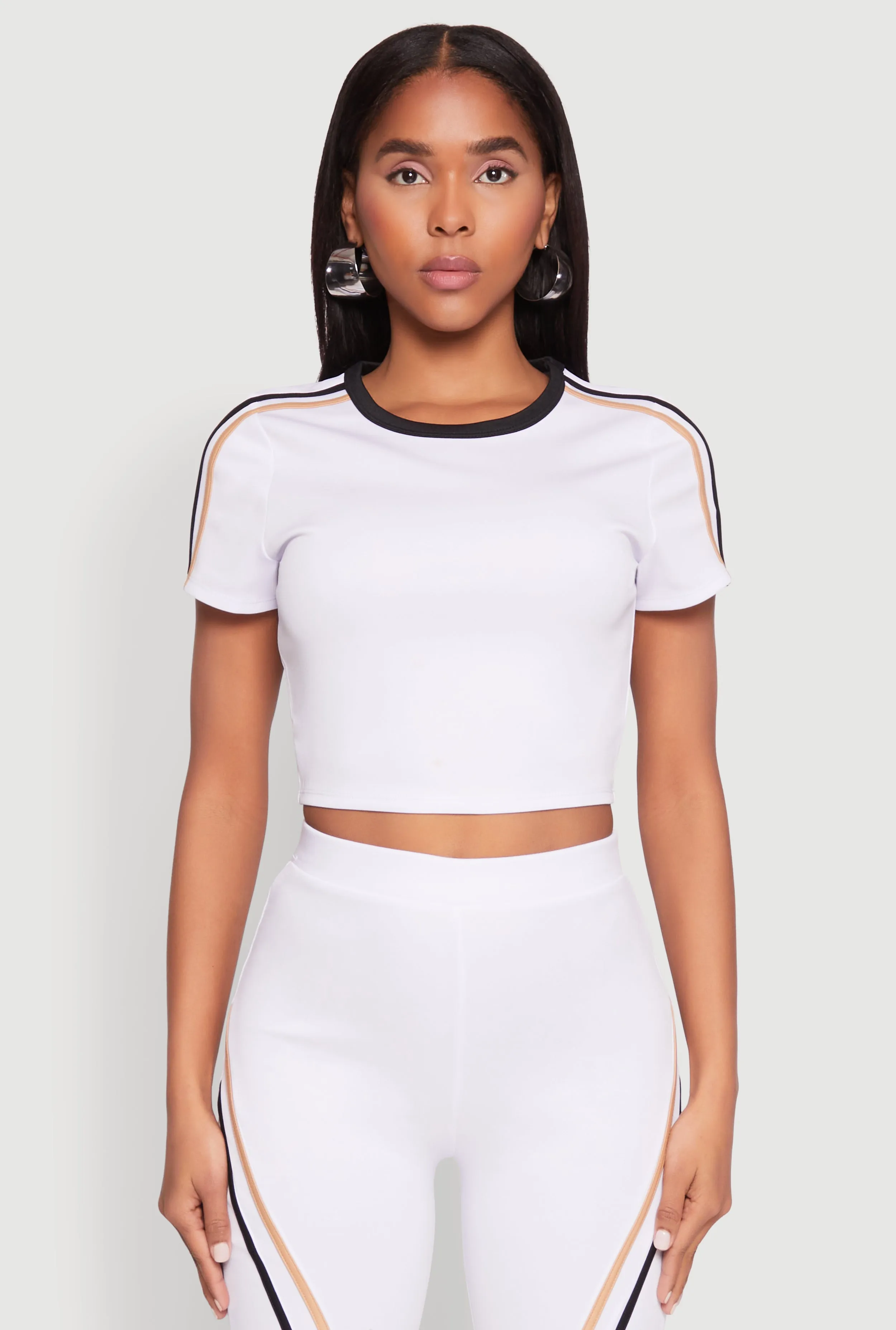 Light Fashion Varsity Stripe Crop Top