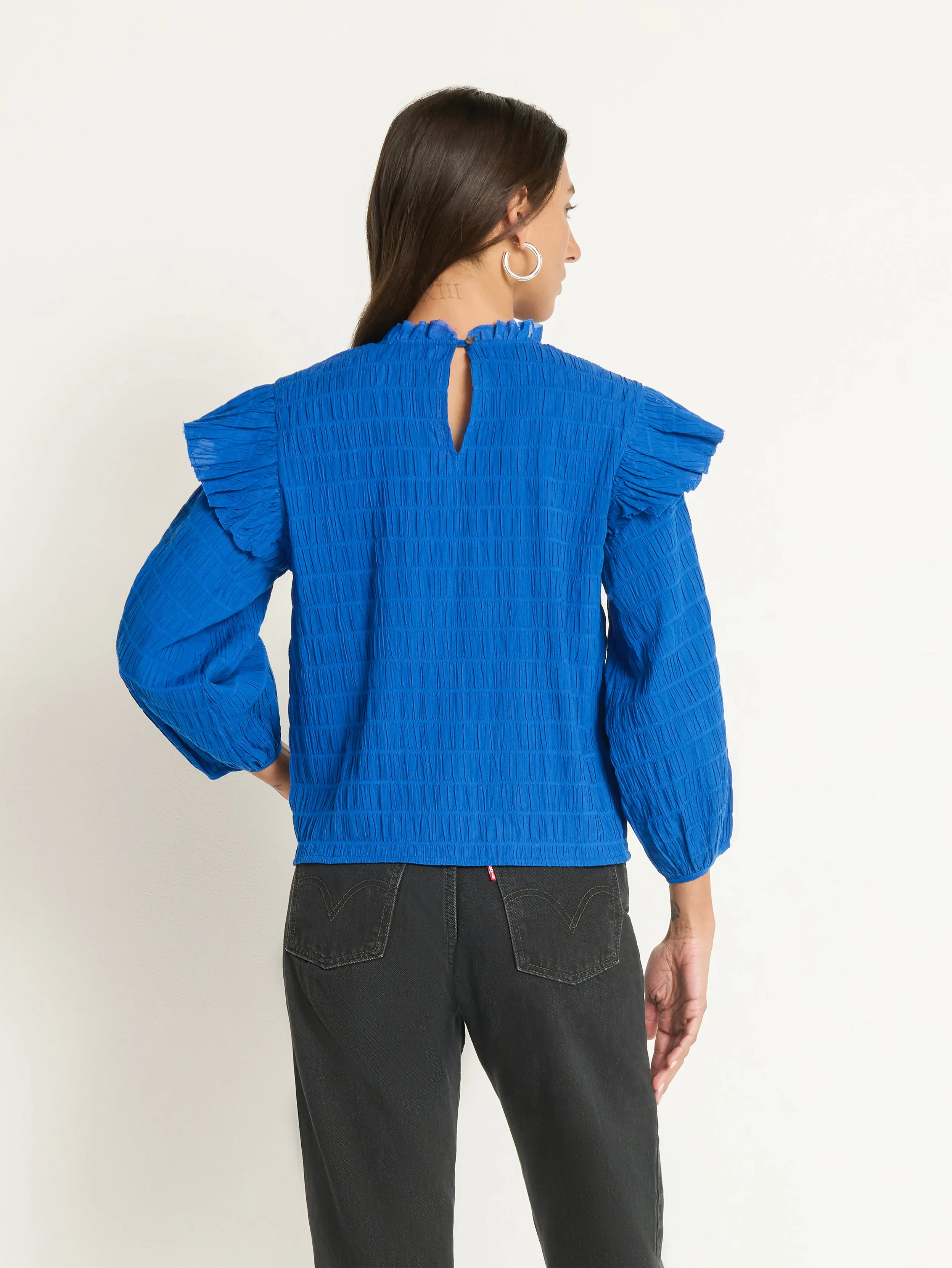 NonRestrictive Cut Aria Ruffle Top