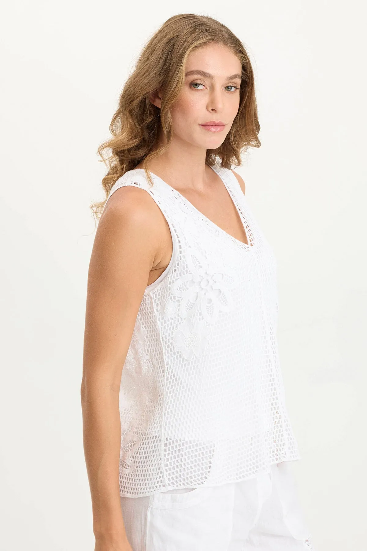 Thick Glow Chariss Crochet V-Neck Tank Top