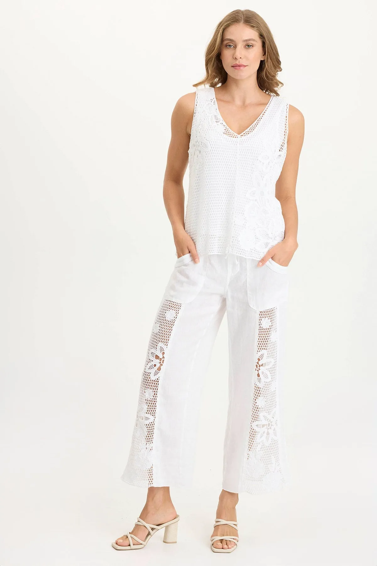 Chariss Crochet V-Neck Tank Top Metro Mode