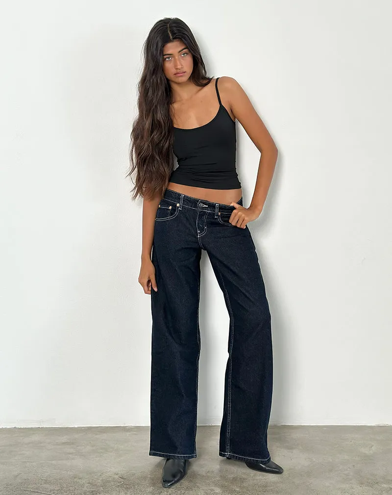 Urban Pulse Low Rise Parallel Jeans in Indigo with Contrast Stitch