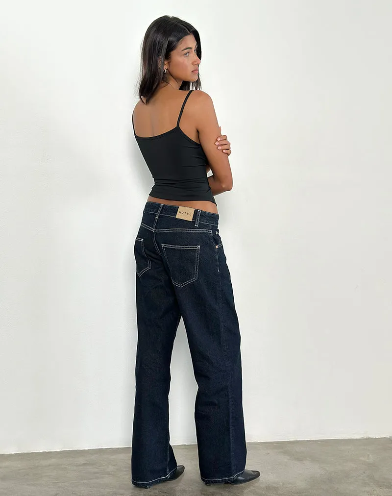 PrecisionTailoring Low Rise Parallel Jeans in Indigo with Contrast Stitch