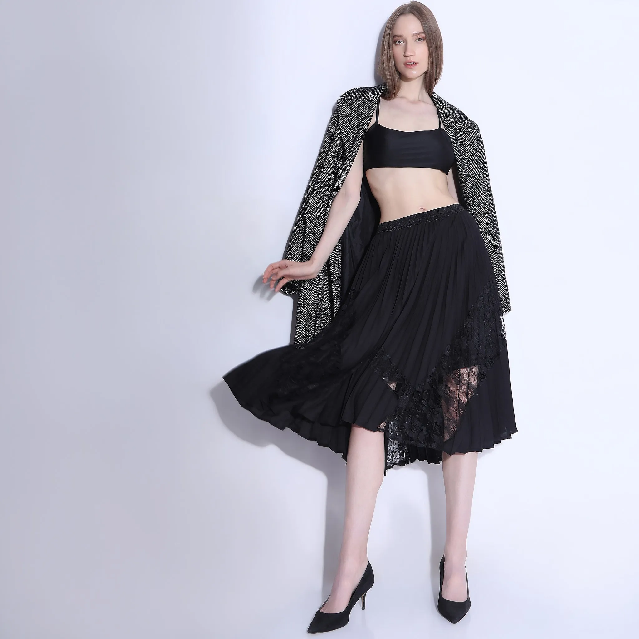 Low Care Regular Fit Knee Length Skirt