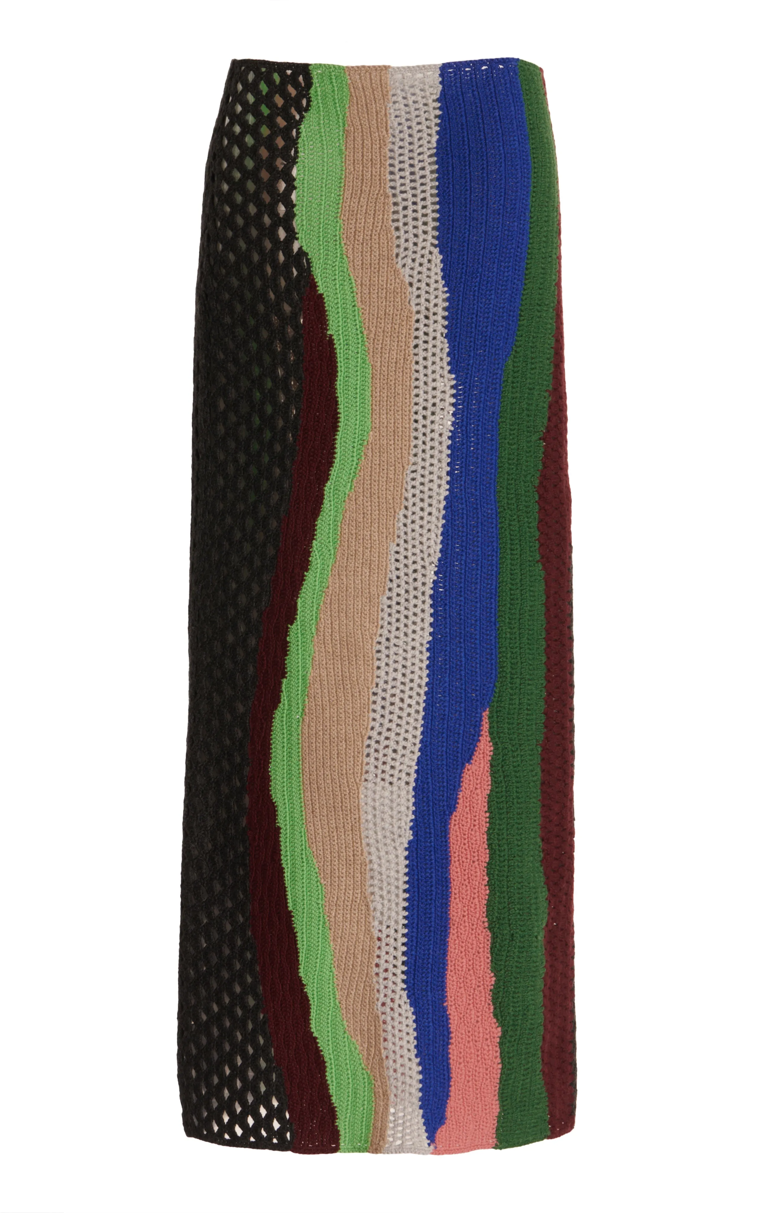 Lightweight texture Dance Practice Fatima Crochet Maxi Skirt in Multi Cashmere