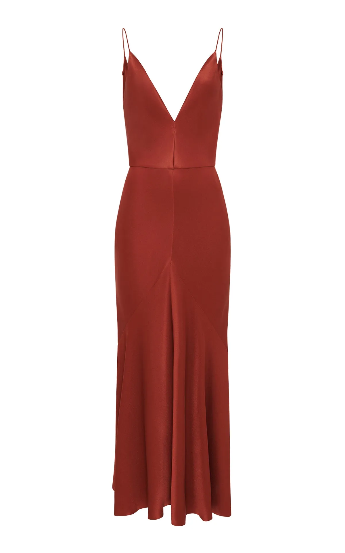 Brigita Slip Dress in Burnt Sienna Double Satin QuickAccess Pockets