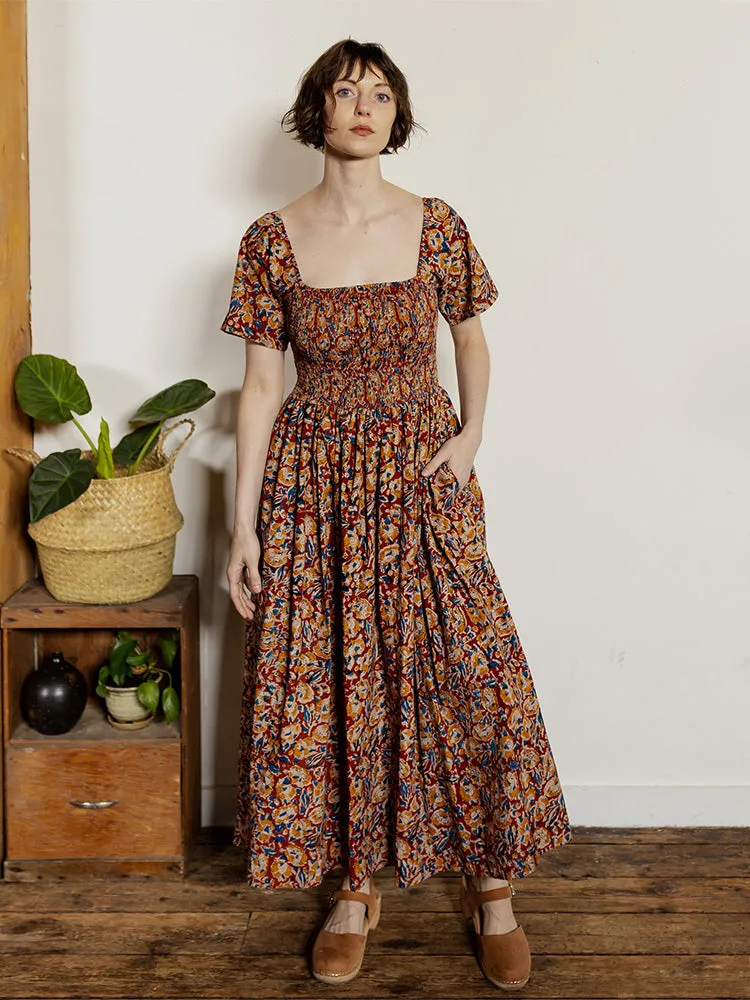 MoistureControl Fabric Teddy Midi Dress - Ruby Floral