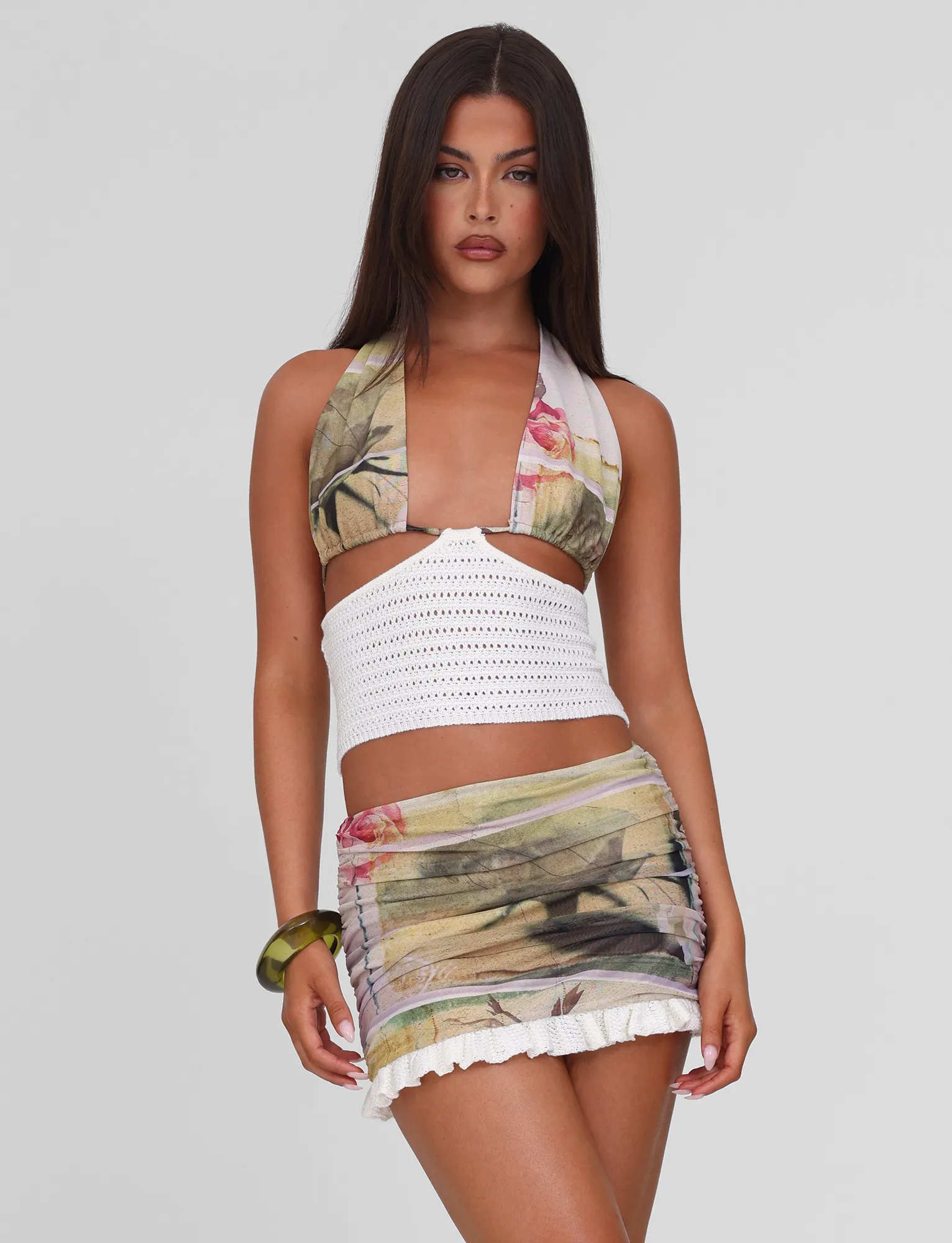 Year Round Style TILLEY MINI SKIRT - ROSE POSTCARD