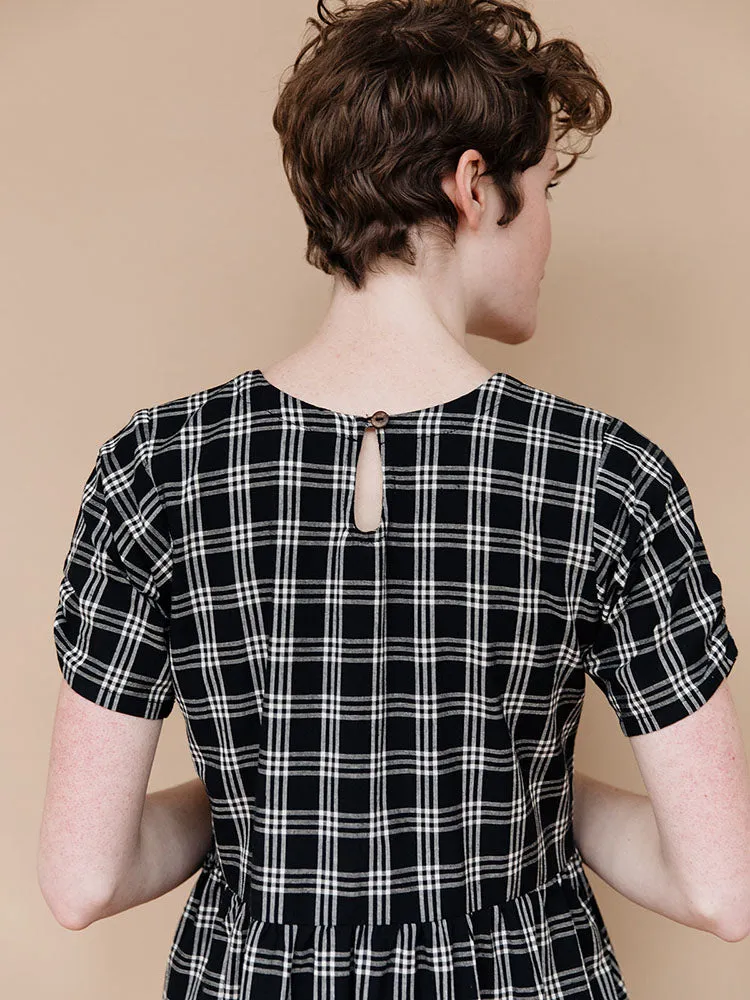 QuickDry Material AbrasionResistantFabric Kavita Dress - Black Plaid
