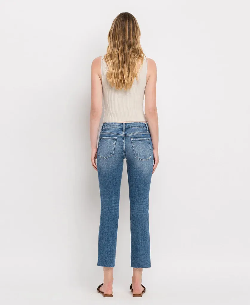 Morning Walk Flexible Fabric Blend Vervet Mid Rise Crop Slim Straight