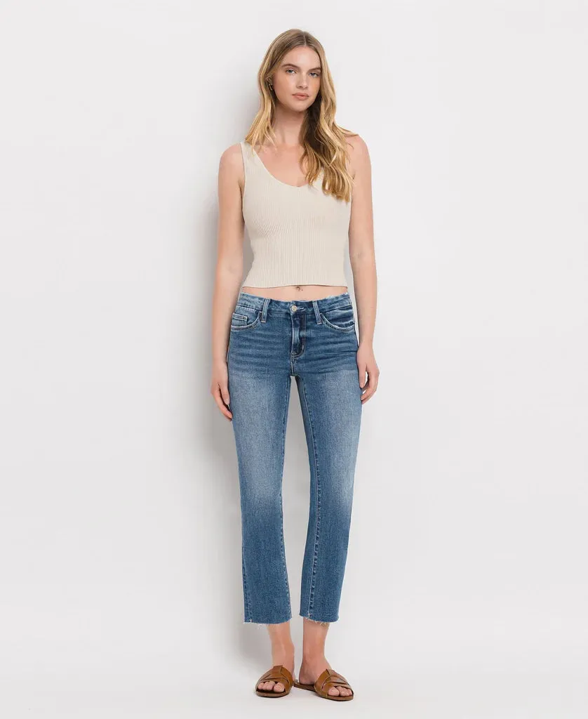 Vervet Mid Rise Crop Slim Straight StaticResistantTextile