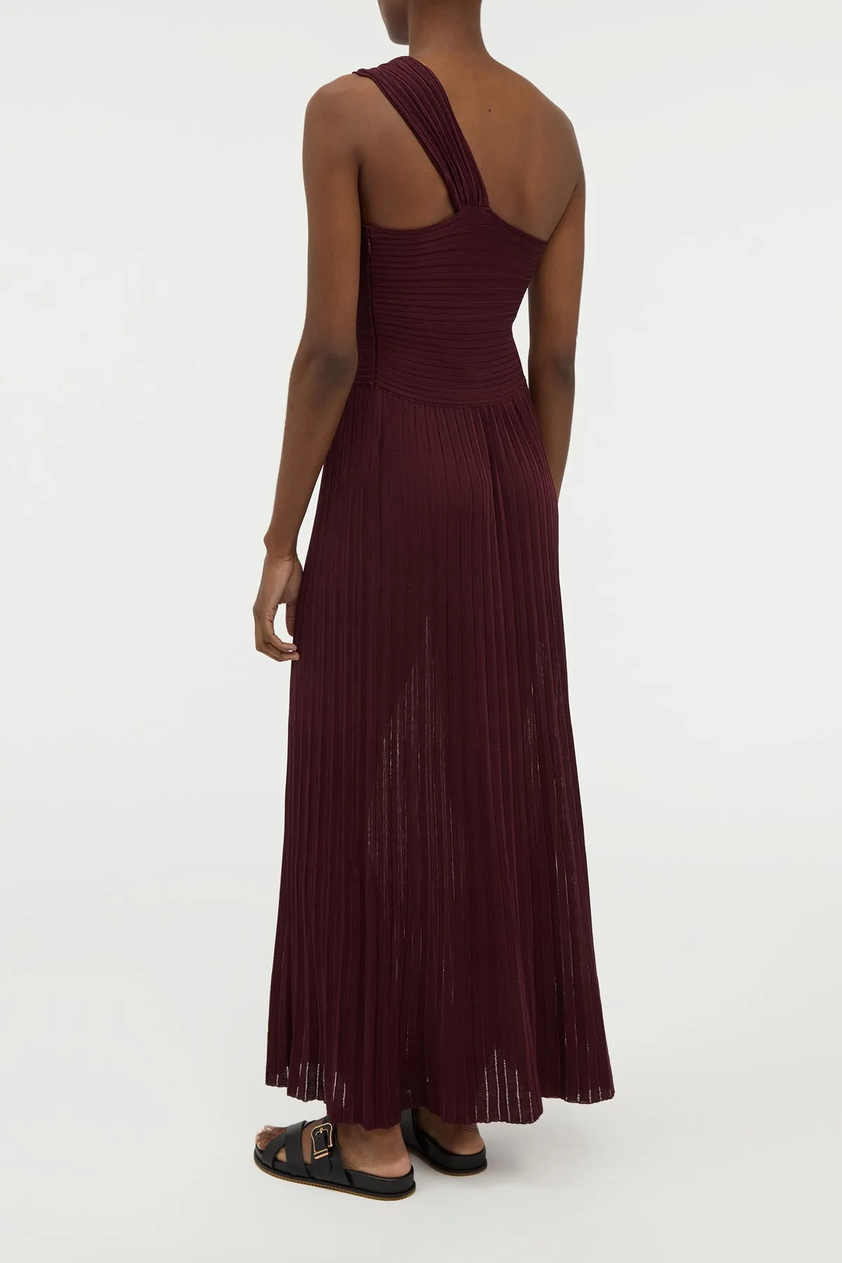 Royal Mode Joyful Mood Altura Knit Maxi Dress in Bordeaux Silk