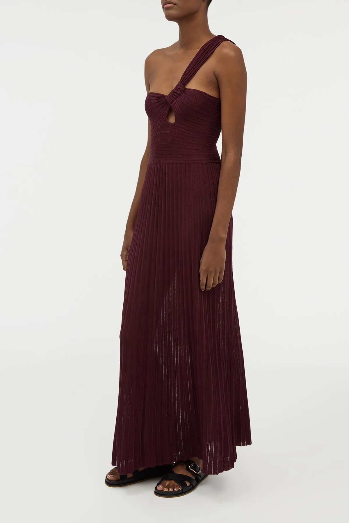 Self Love Altura Knit Maxi Dress in Bordeaux Silk