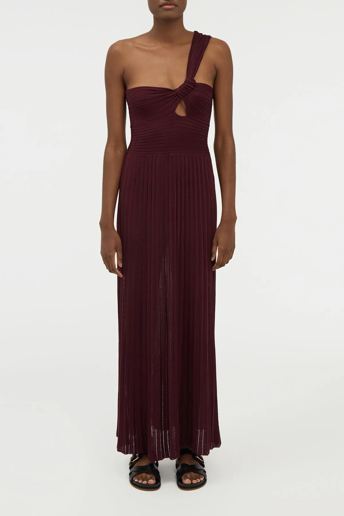 Altura Knit Maxi Dress in Bordeaux Silk World Tone Stage Feel