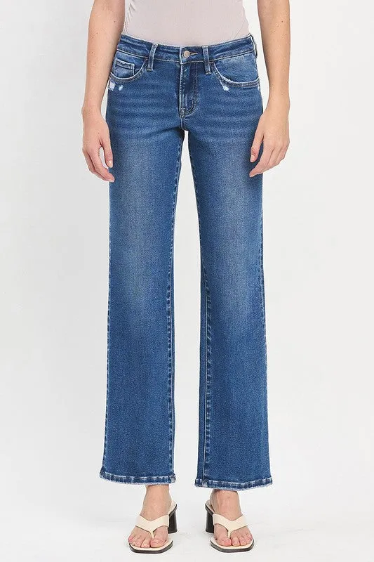 Lovervet Mid Rise Full Length Straight Jean Train Ease