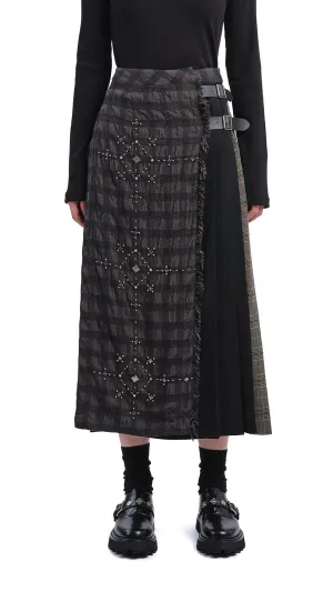 Waist Defining investment piece Checker Studs Hostess Skirt