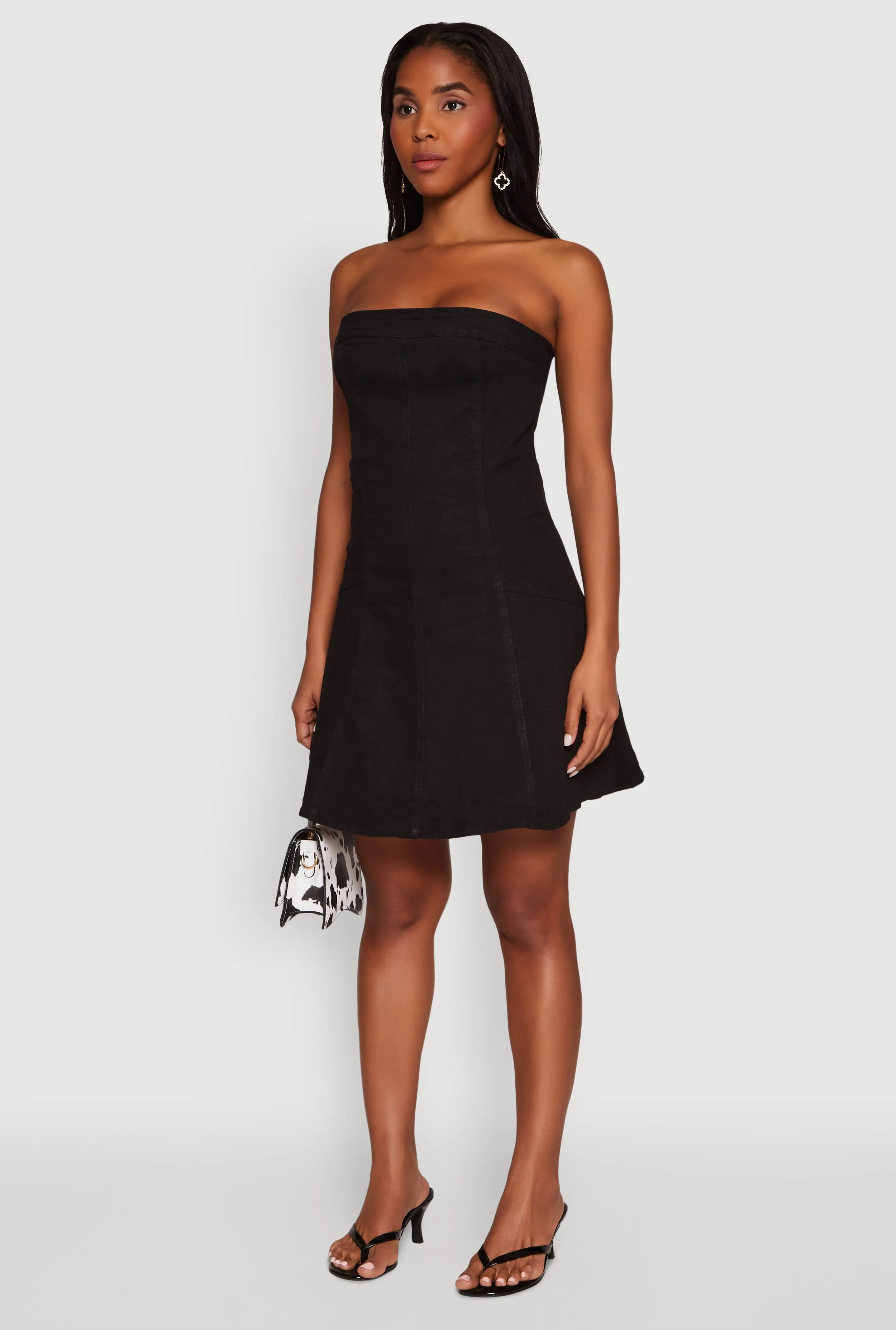Daisy Strapless Denim Skater Dress Edge Beat