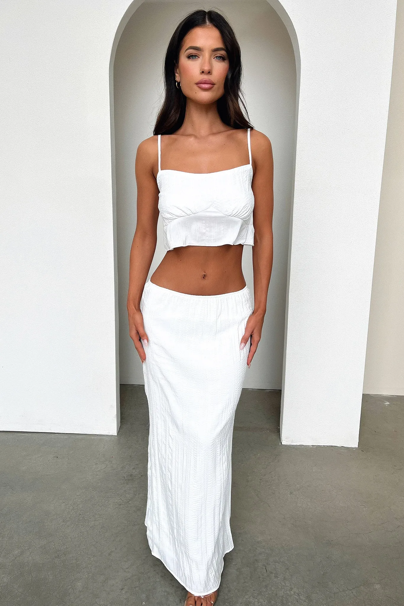 Navine Maxi Skirt - White Fashion Collab Polished Style