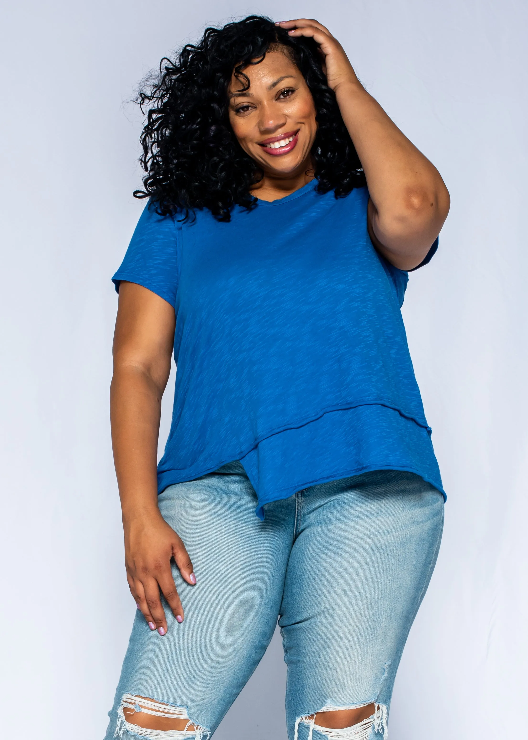 Short Sleeve EZ Crossover Hem Top Urban Pulse ElasticFree