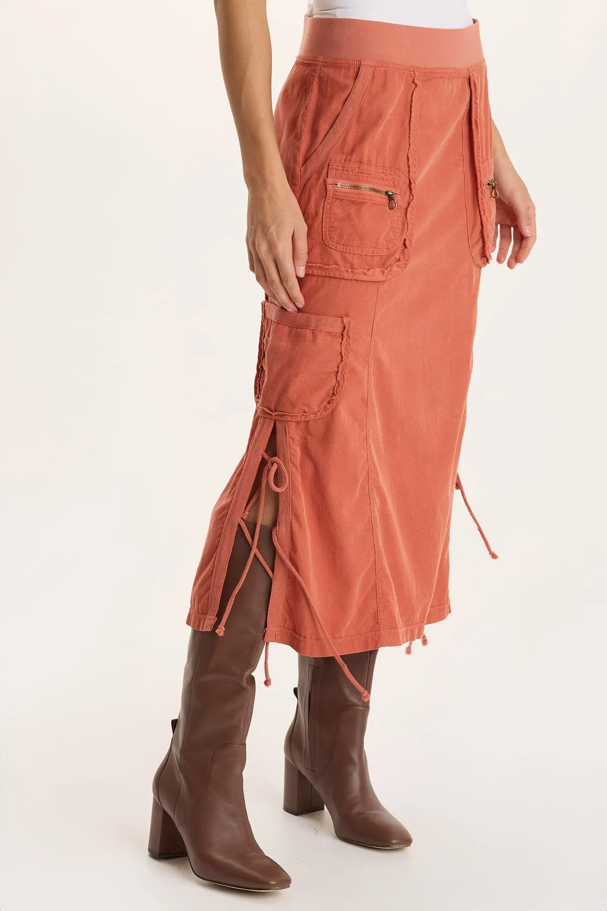 AntiStaticMaterial Sisu Corduroy Adjustable Cargo Midi Skirt