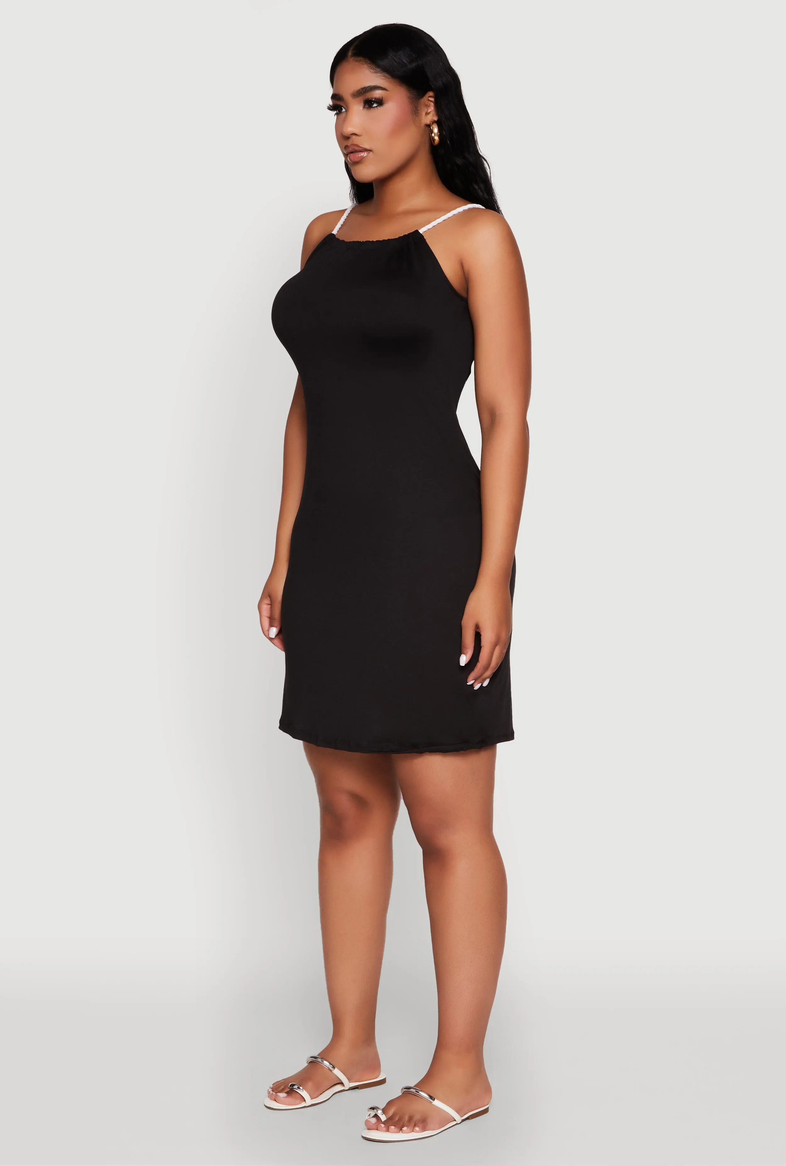 Trend fresh Flattering Cut Almost Famous Rope Strap Mini Dress