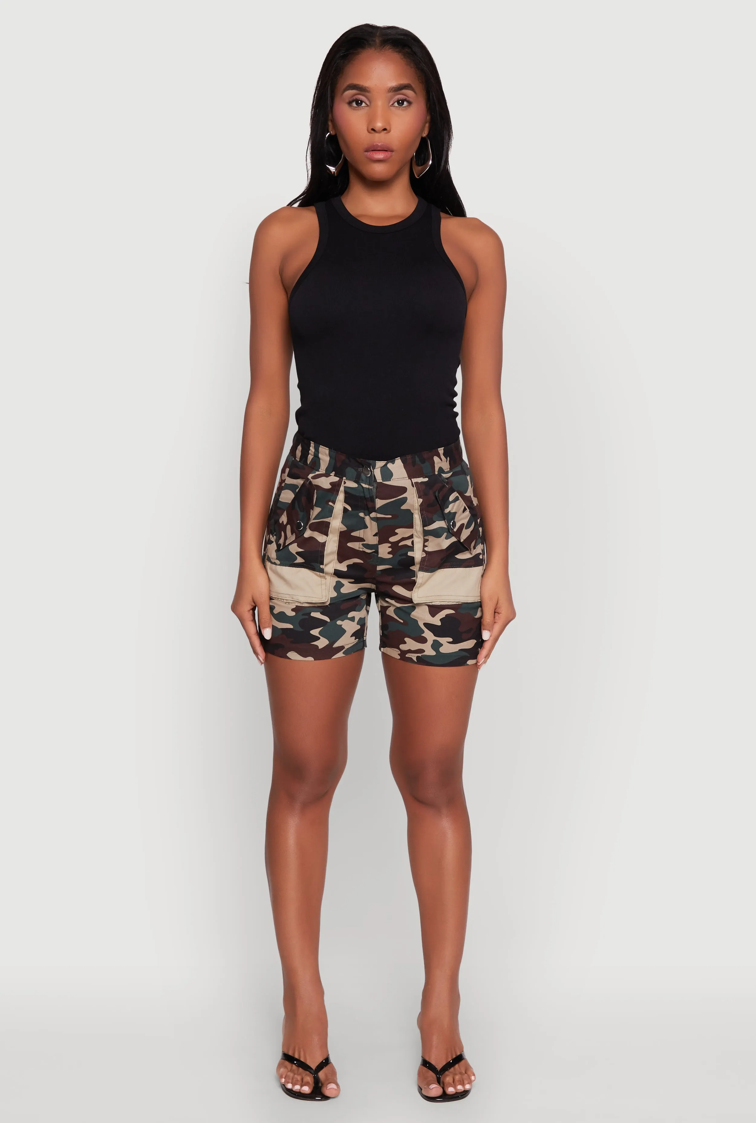 Camouflage Cargo Pocket Shorts Non Irritating Seams formal shorts